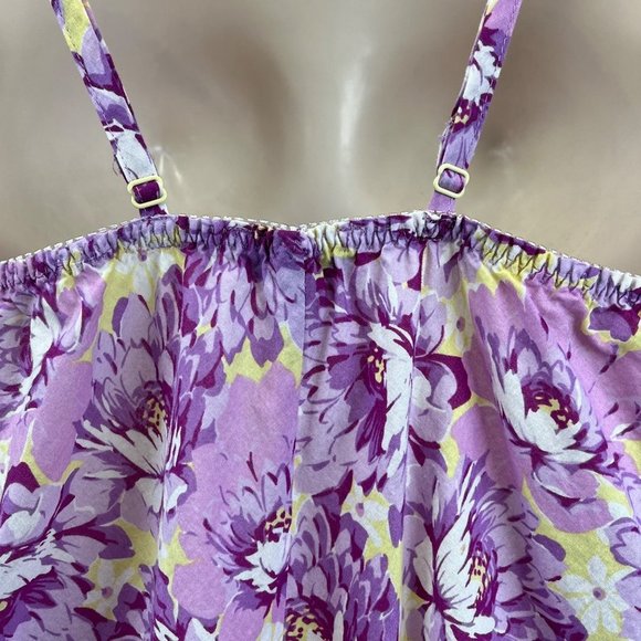 Betsey Johnson Intimates Babydoll Top Cami Slip Nightie Medium Flower Floral Lac - Picture 11 of 11